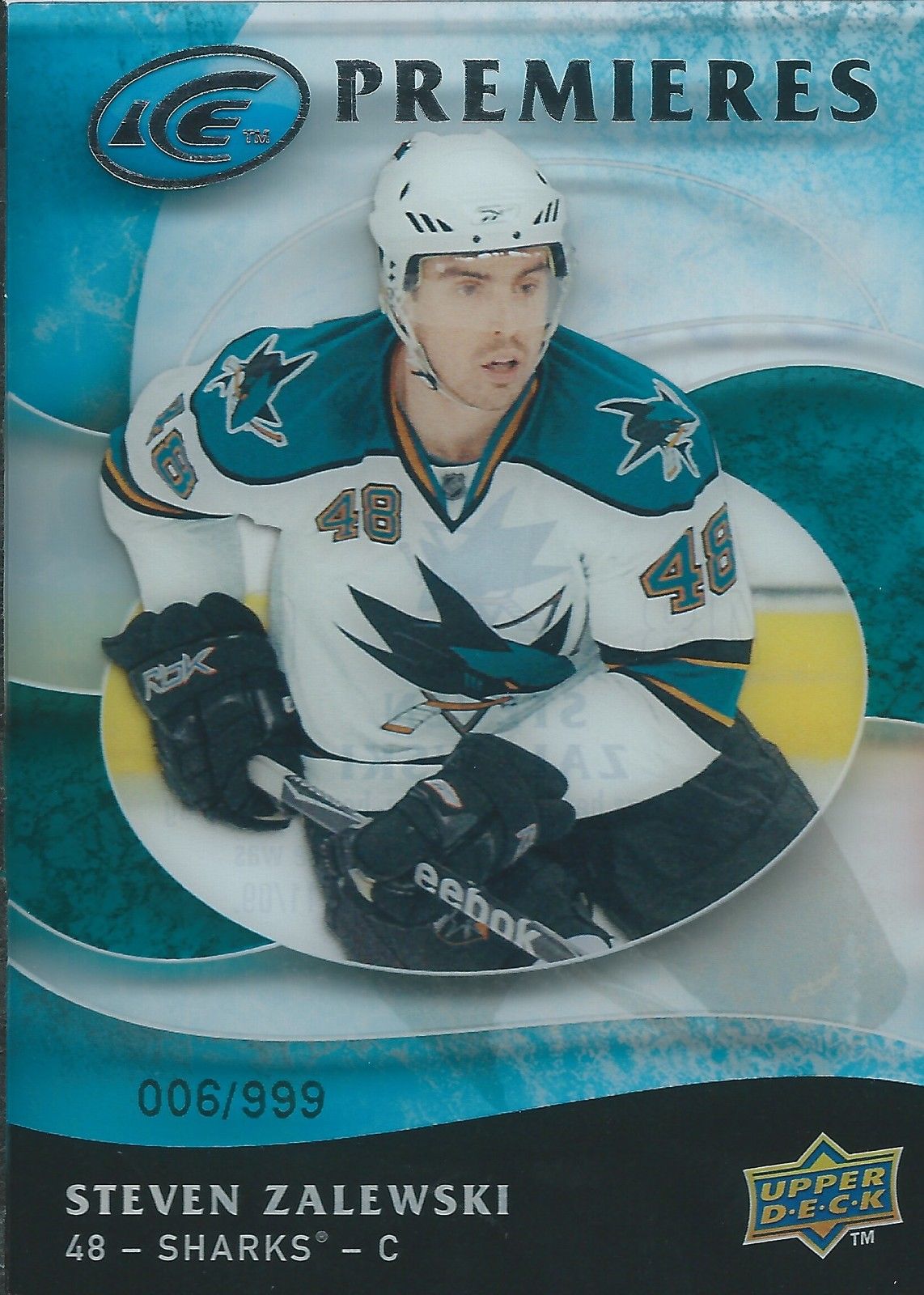 2009-10 UD Ice STEVEN ZALEWSKI RC #/999 Ice Premiers UD Rookie 00943 Image 1