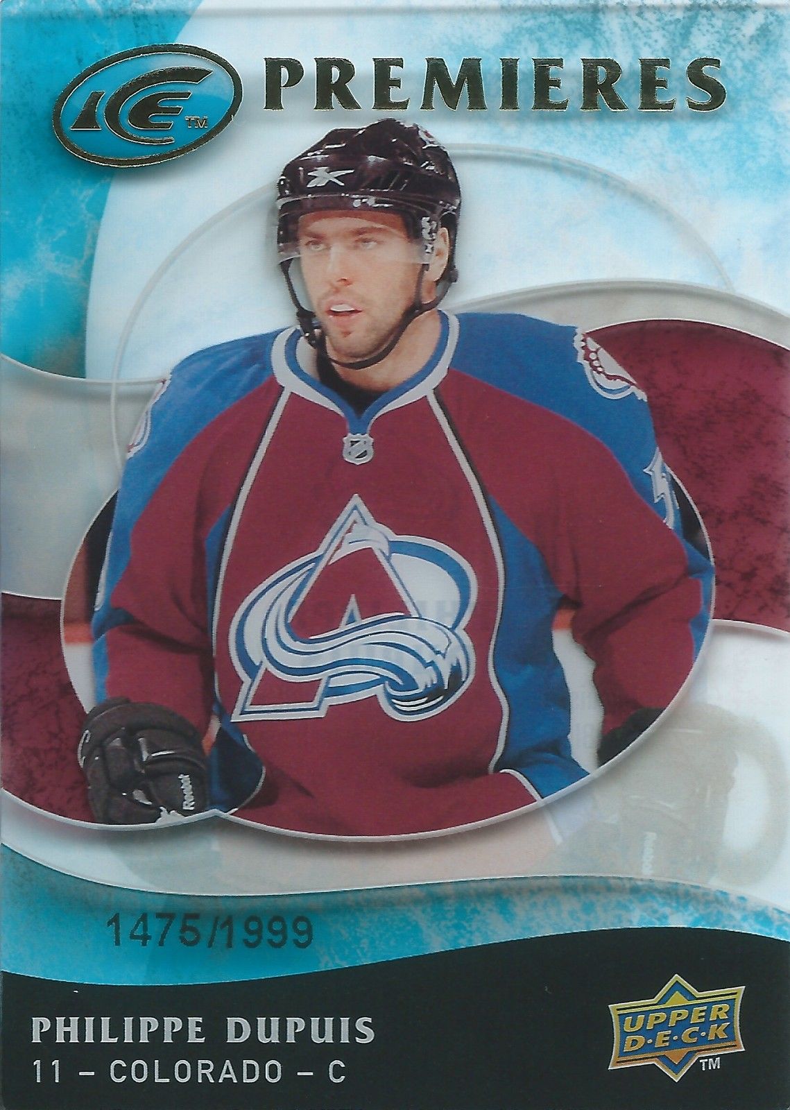 2009-10 UD Ice PHILIPPE DUPUIS RC #/1999 Ice Premiers UD Rookie 00940 Image 1