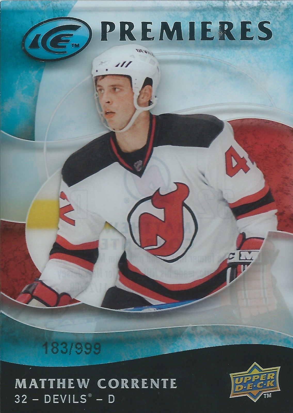 2009-10 UD Ice MATTHEW CORRENTE RC #/999 Ice Premiers UD Rookie 00939 Image 1