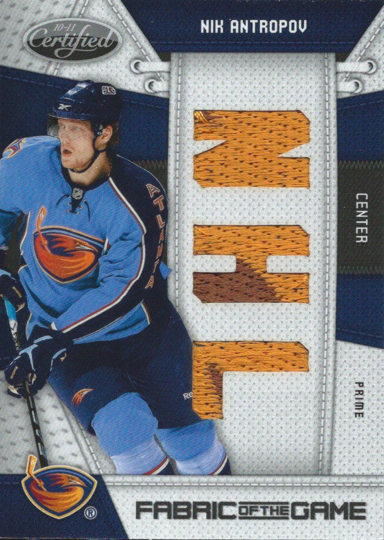 2010-11 Certified Fabrics Prime NICK ANTROPOV 7/10 Jersey Panini 02036 Image 1