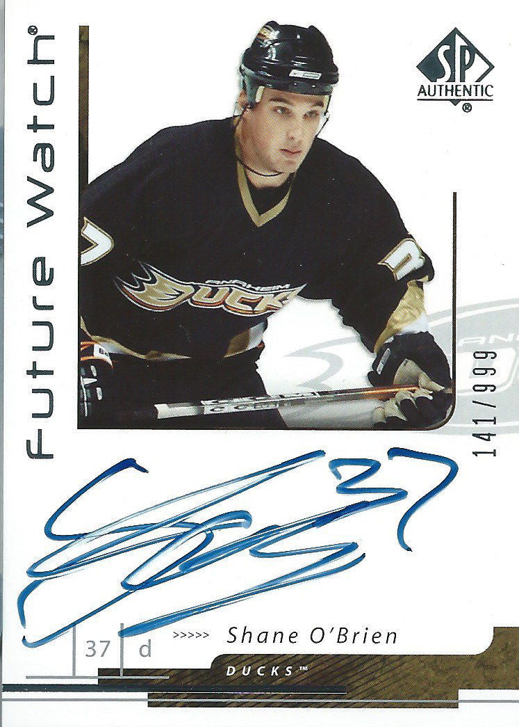 2006-07 Upper Deck SP Authentic SHANE O'BRIEN /999 Auto Rookie 01523