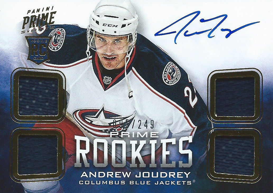 2012-13 Panini Prime ANDREW JOUDREY Jersey Auto RC 95/249 01530 Image 1