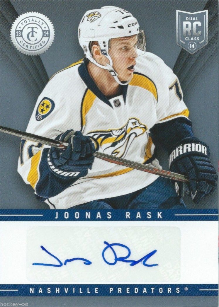 2013-14 Totally Certified JOONAS RASK Rookie Signatures Autograph RC 00019 Image 1