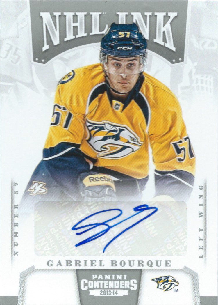 2013-14 Panini Contenders NHL Ink GABRIEL BOURQUE Auto Signature 01782 Image 1