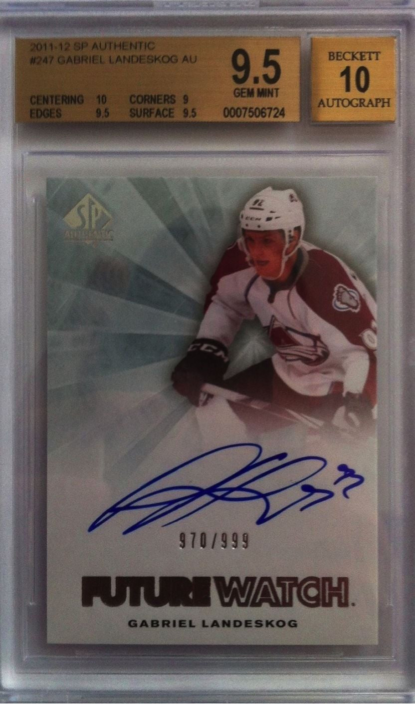 2011-12 SP Authentic GABRIEL LANDESKOG Auto RC BGS 9.5 - #/999 BGS 10 Auto