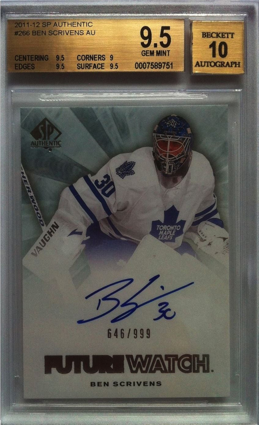 2011-12 SP Authentic BEN SCRIVENS Auto RC BGS 9.5 - 646/999 BGS 10 Auto