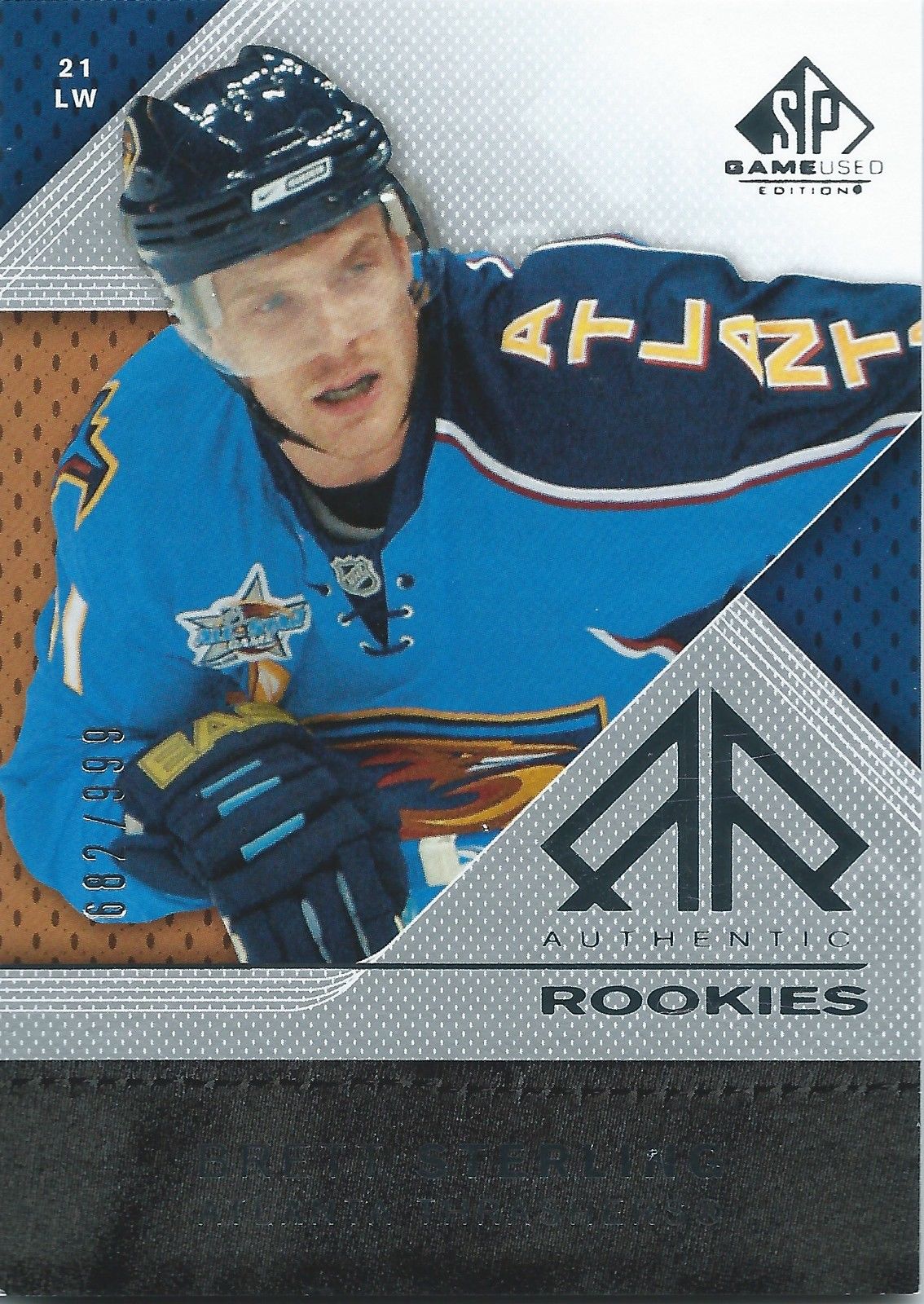 2007-08 SP Game Used BRETT STERLING Rookie /999 Upper Deck RC NHL 01563 Image 1