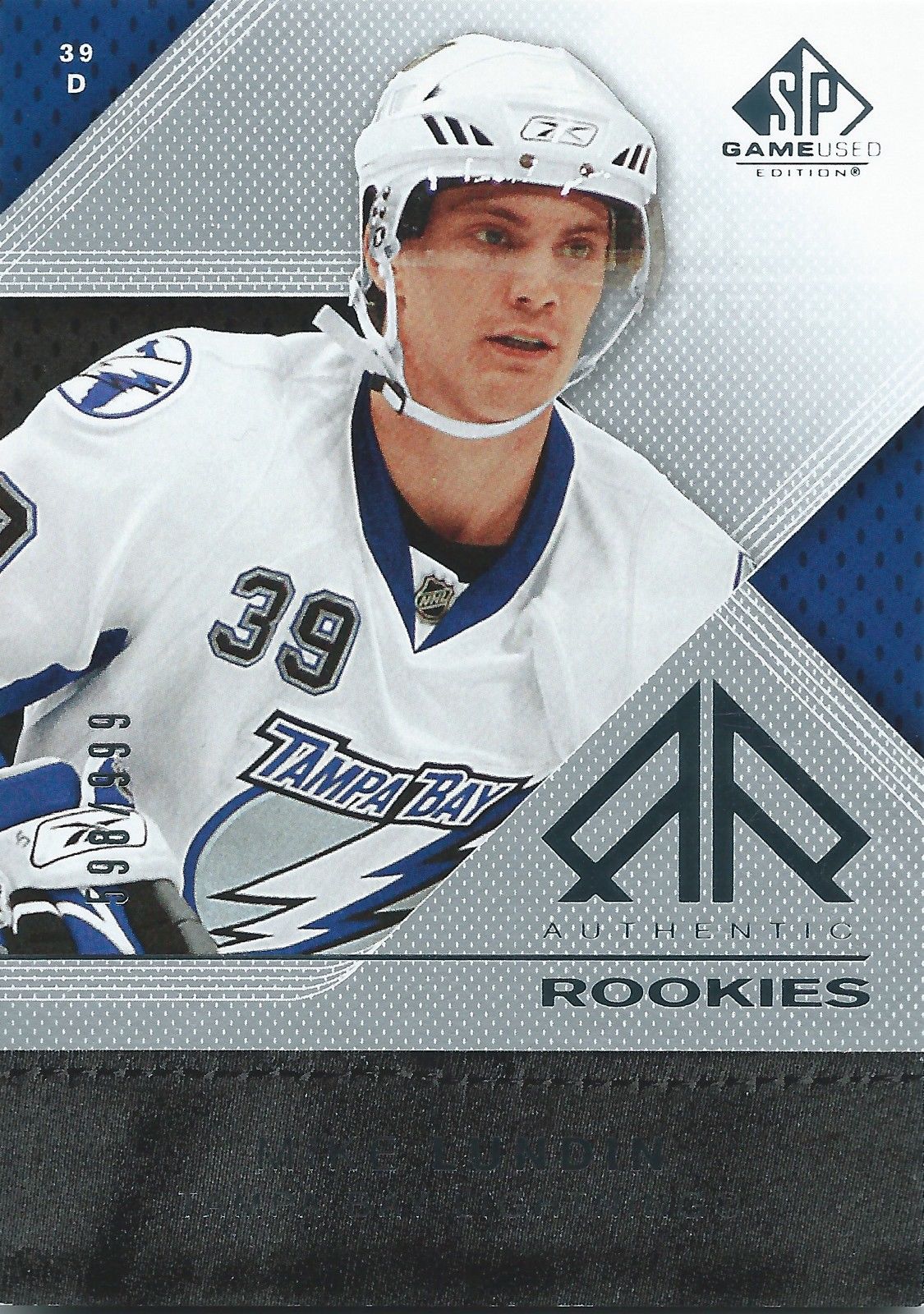 2007-08 SP Game Used MIKE LUNDIN Rookie /999 Upper Deck RC NHL 01561 Image 1