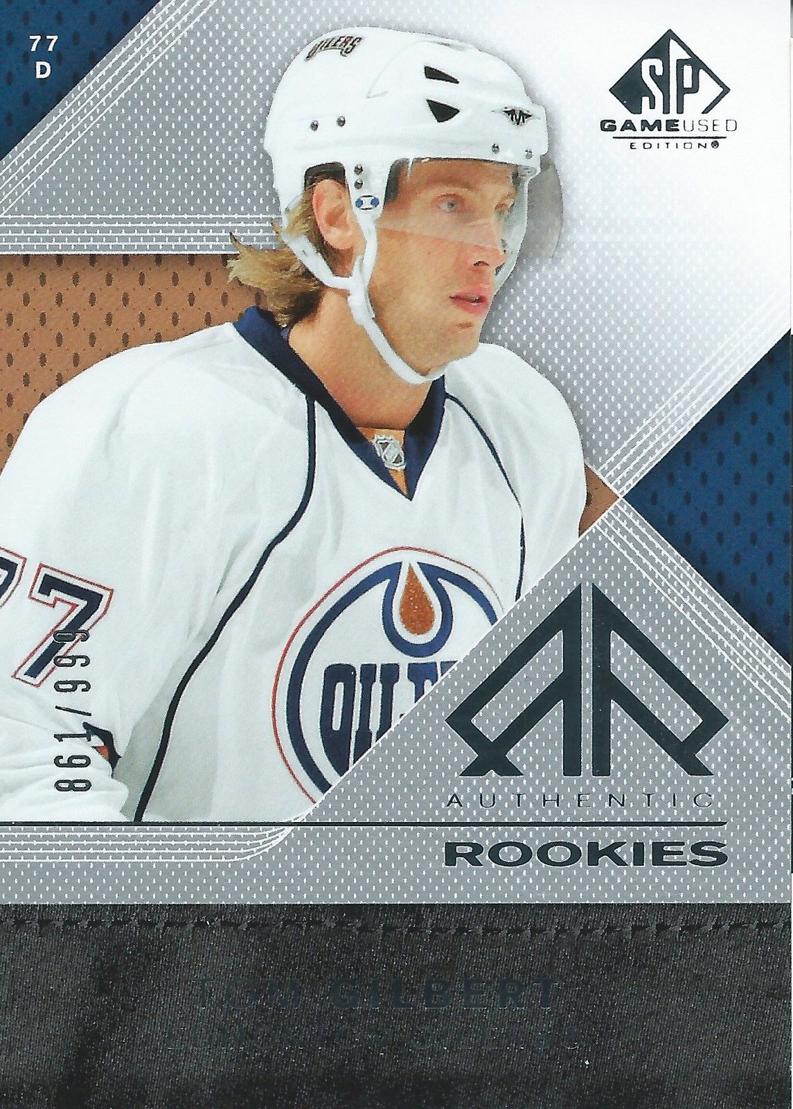 2007-08 SP Game Used TOM GILBERT Rookie /999 Upper Deck RC NHL 01558 Image 1