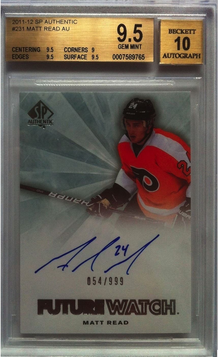2011-12 SP Authentic MATT READ Auto RC BGS 9.5 - 854/999 BGS 10 Auto Image 1