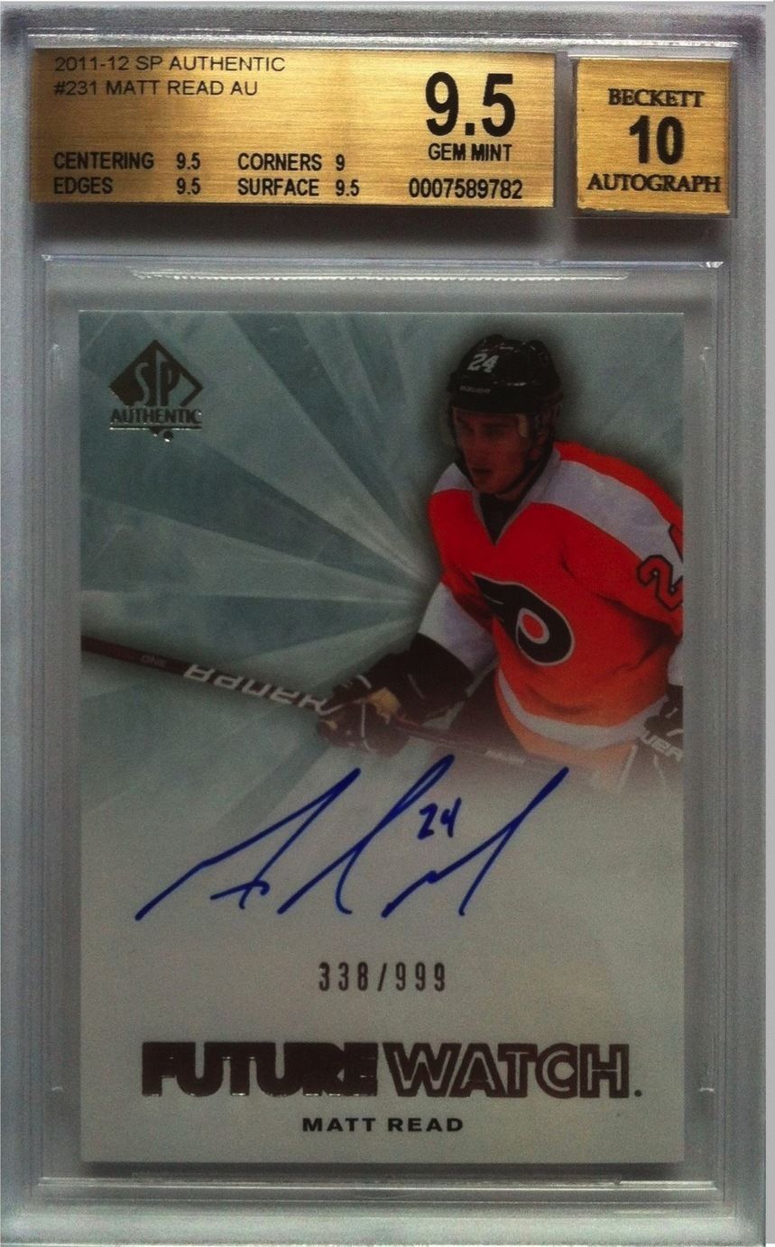 2011-12 SP Authentic MATT READ Auto RC BGS 9.5 - 338/999 BGS 10 Auto Image 1