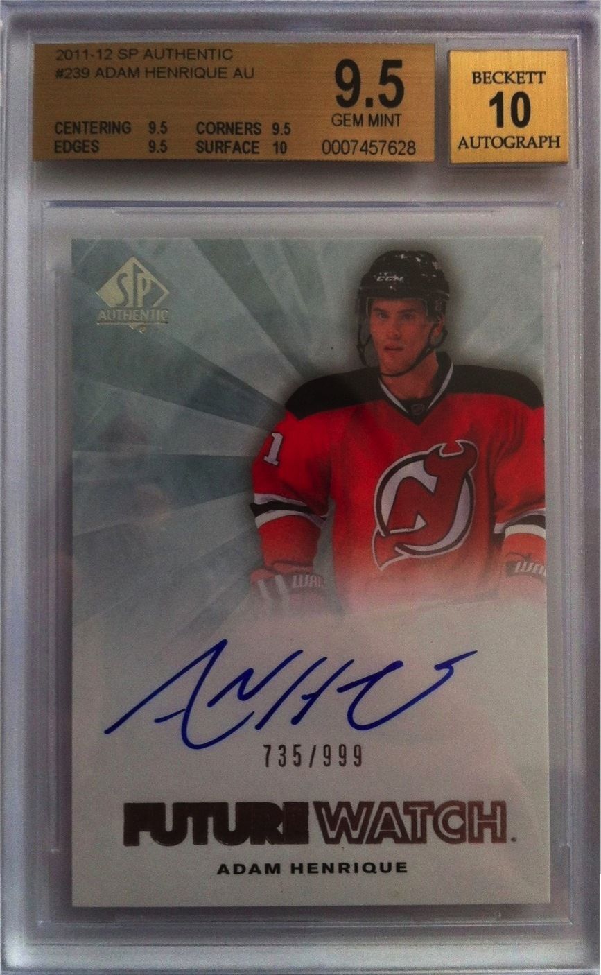2011-12 SP Authentic ADAM HENRIQUE Auto RC BGS 9.5 - 735/999 BGS 10 Auto Image 1