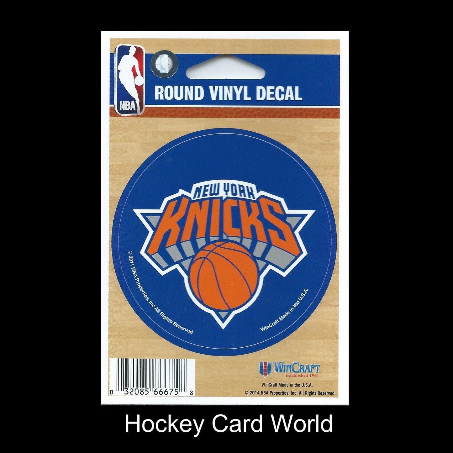 New York Knicks (Wood) 3" Round Vinyl Decal Sticker Licensed In/Outdoor Image 1