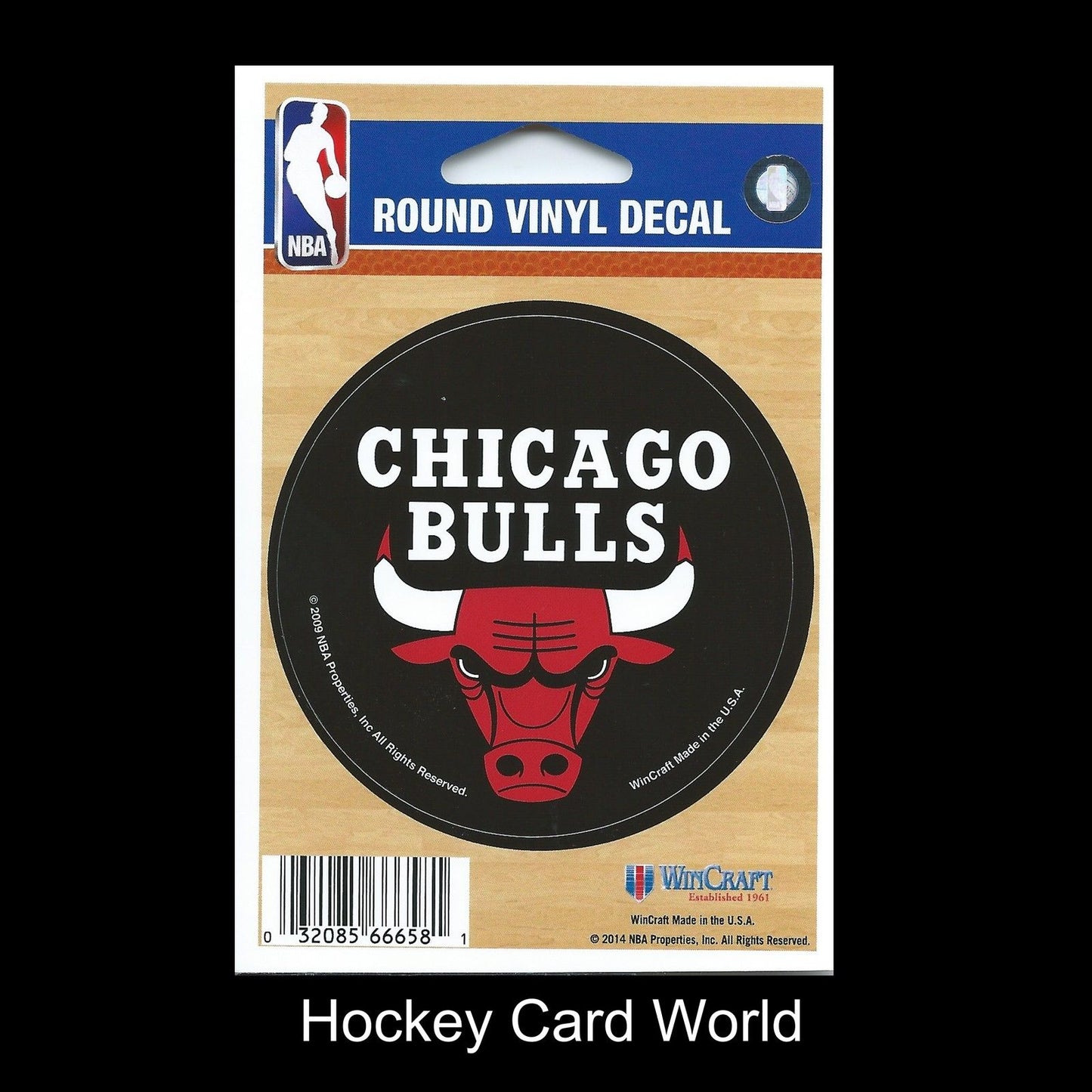 Chicago Bulls (Black) 3" Round Vinyl Decal Sticker NBA Licensed In/Outdoor Image 1