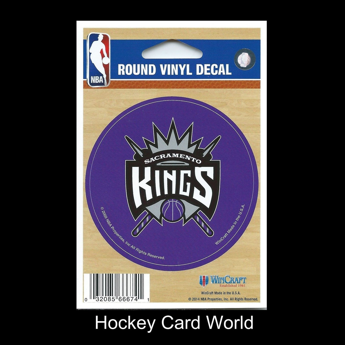 Sacramento Kings (Wood) 3" Round Vinyl Decal Sticker Licensed In/Outdoor Image 1