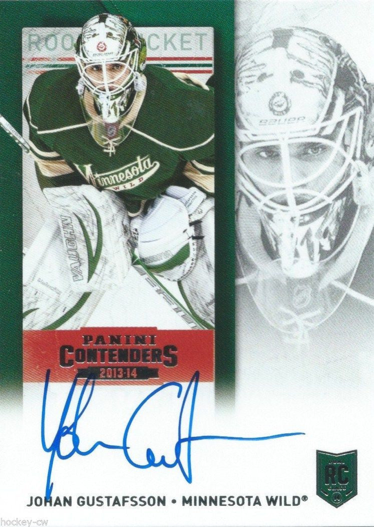 2013-14 Panini Contenders JOHAN GUSTAFSSON Auto Rookie RC Signature 00043