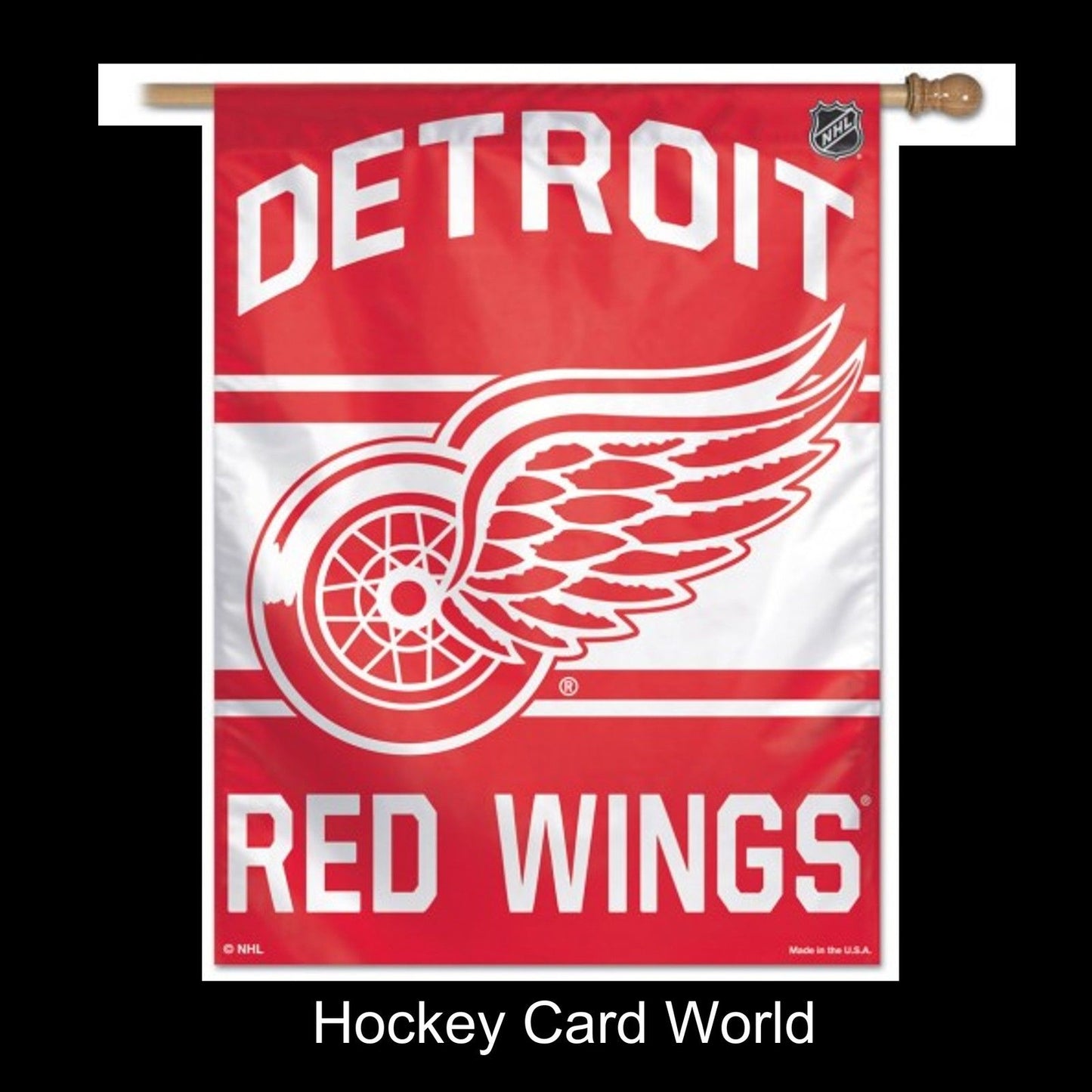 Detroit Red Wings Licensed Vertical Flag 27" x 37" Inside Outside Image 1