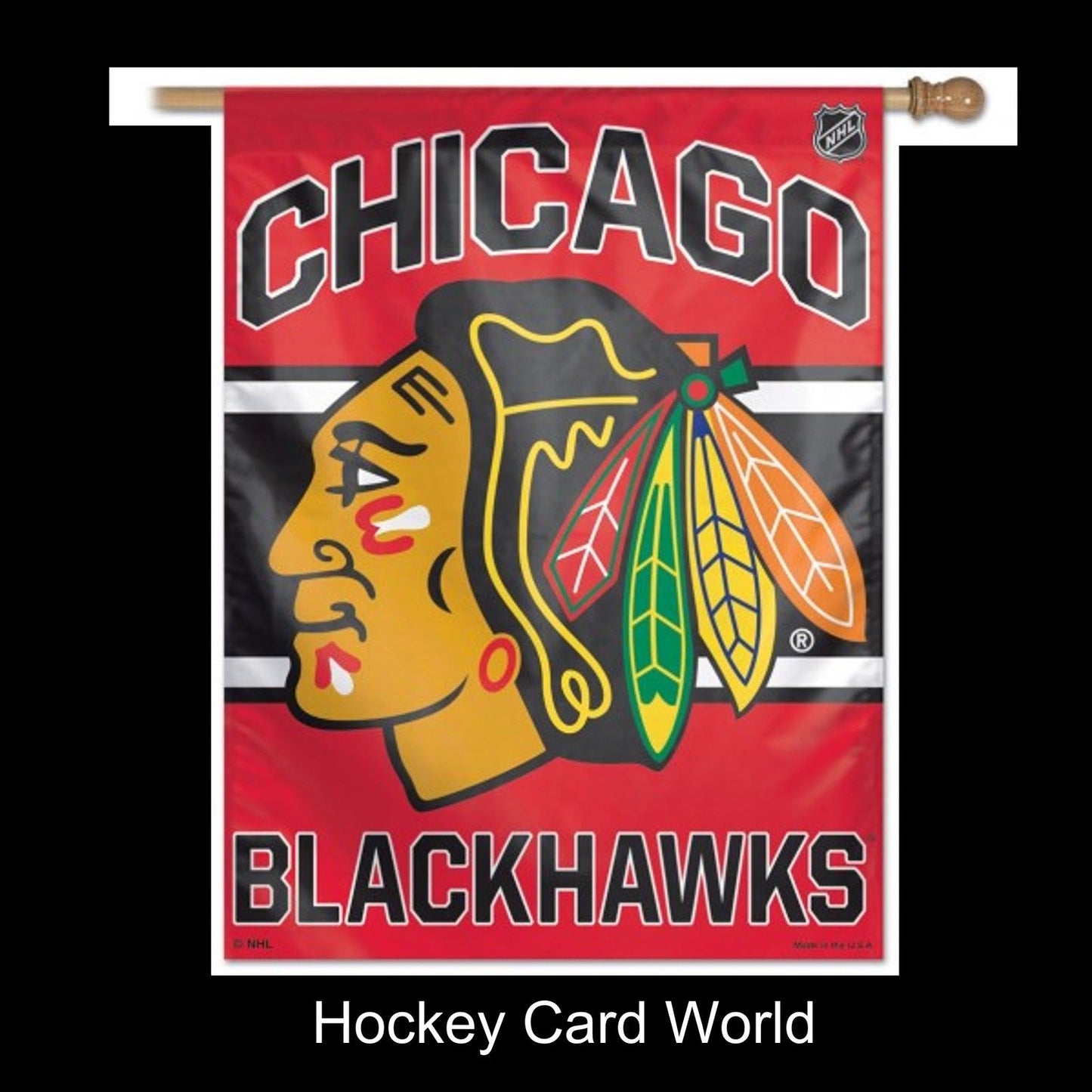Chicago Blackhawks Licensed Vertical Flag 27" x 37" Inside Outside