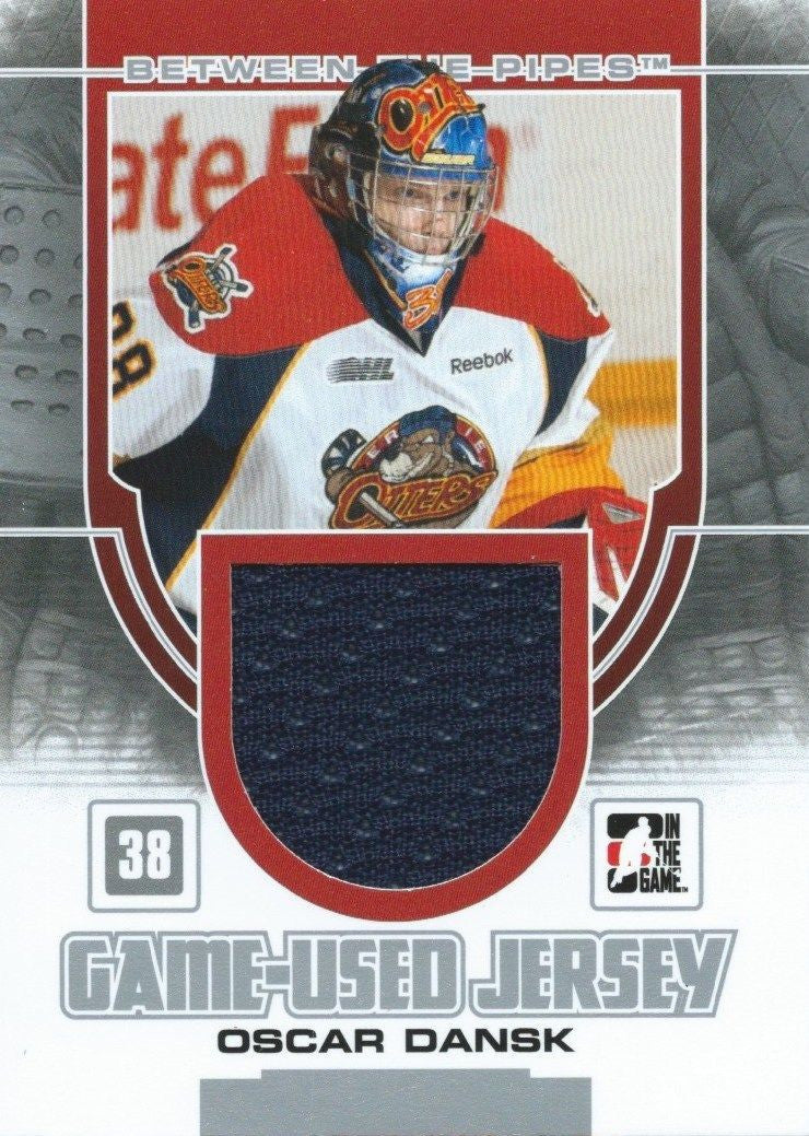 2013-14 Between the Pipes Silver OSCAR DANSK Game-Used Jersey ITG 02260