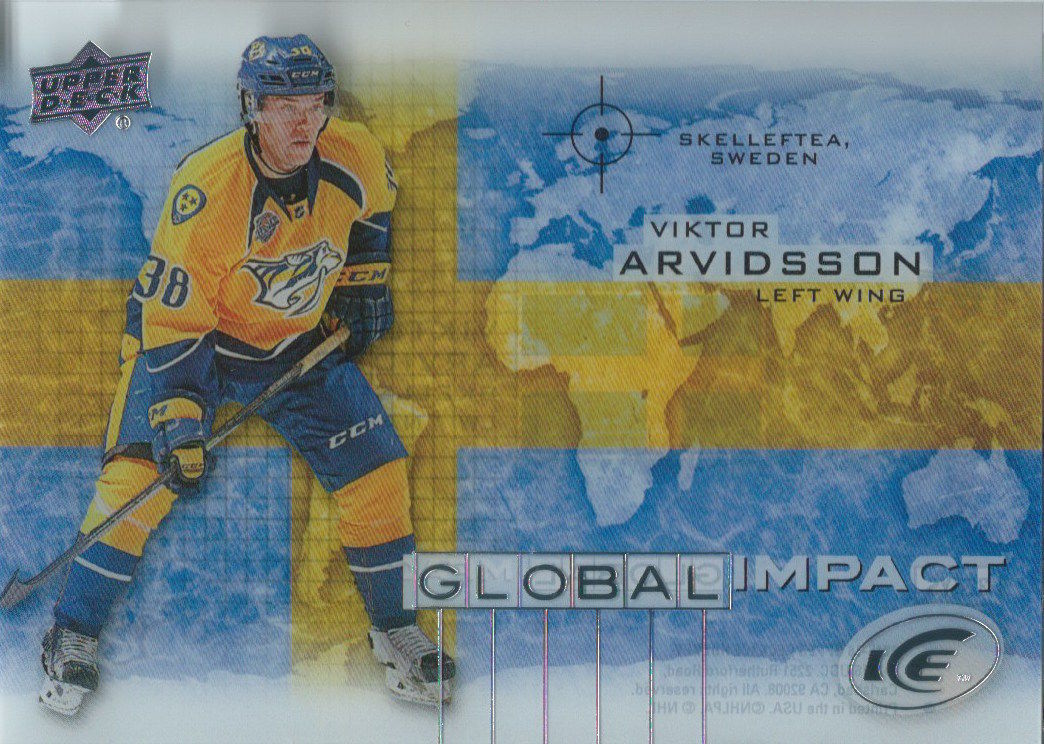 2015-16 Upper Deck Ice Global Impacts VIKTOR ARVIDSSON UD NHL 02054 Image 1
