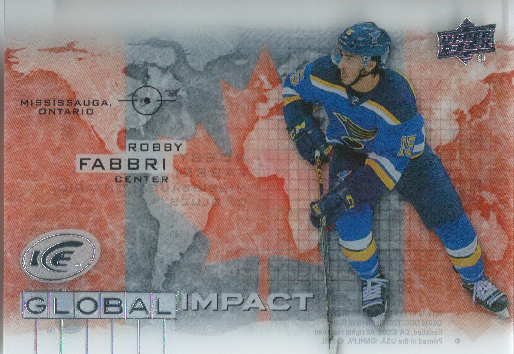 2015-16 Upper Deck Ice Global Impacts ROBBY FABBRI UD NHL 02063 Image 1