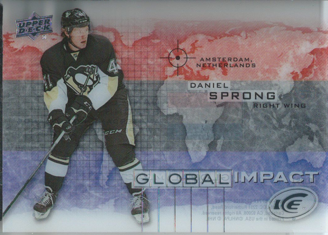 2015-16 Upper Deck Ice Global Impacts DANIEL SPRONG UD NHL 02048 Image 1