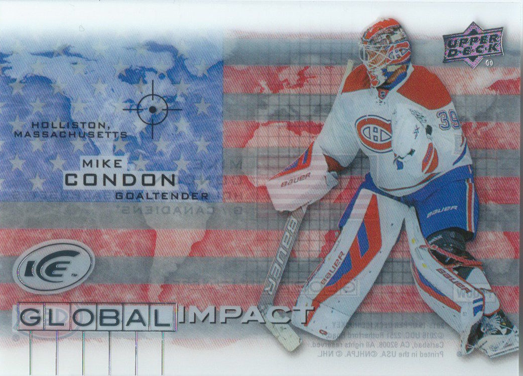 2015-16 Upper Deck Ice Global Impacts MIKE CONDON UD NHL 02053 Image 1