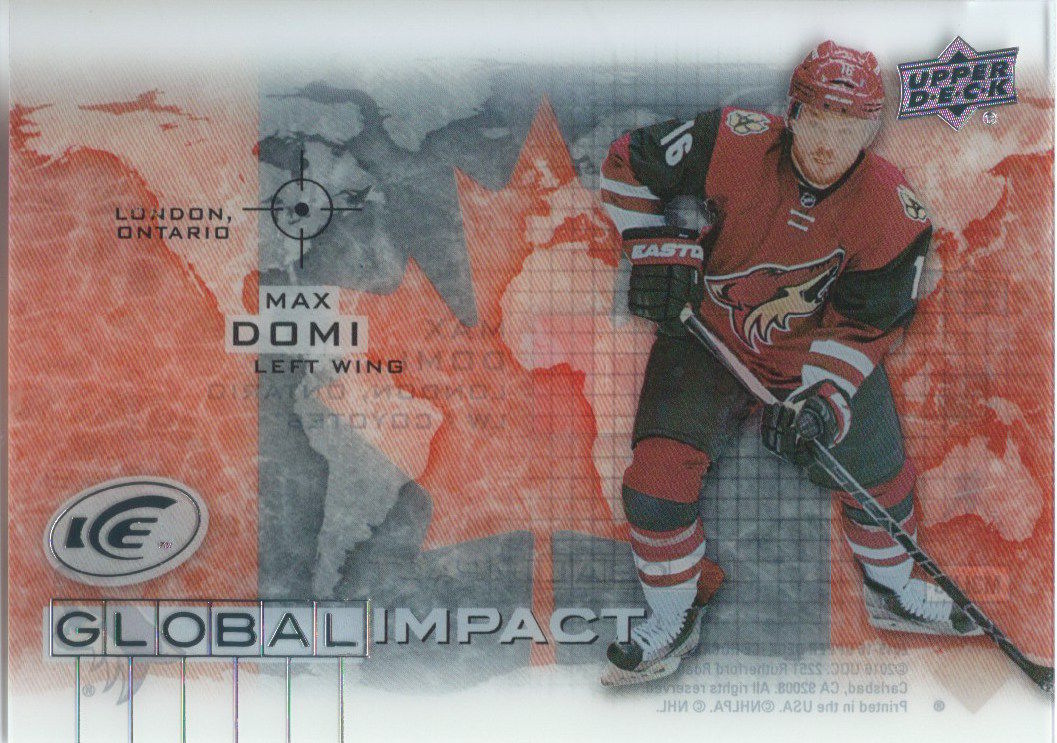 2015-16 Upper Deck Ice Global Impacts MAX DOMI UD NHL 02065 Image 1