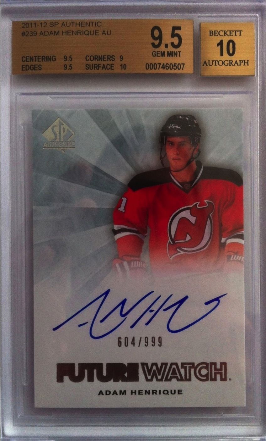 2011-12 SP Authentic ADAM HENRIQUE Auto RC BGS 9.5 - 746/999 BGS 10 Auto Image 1