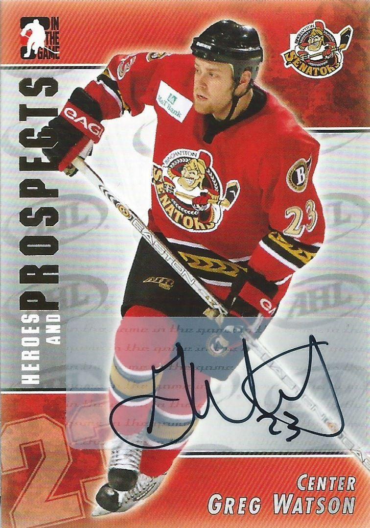 2004-05 ITG Heroes and Prospects GREG WATSON Auto Autographs 00509
