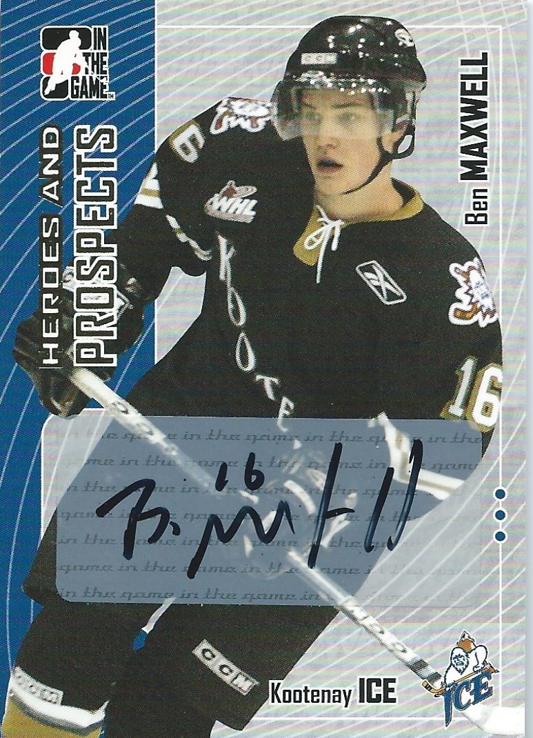 2005-06 ITG Heroes and Prospects BEN MAXWELL Auto Autographs 00508 Image 1