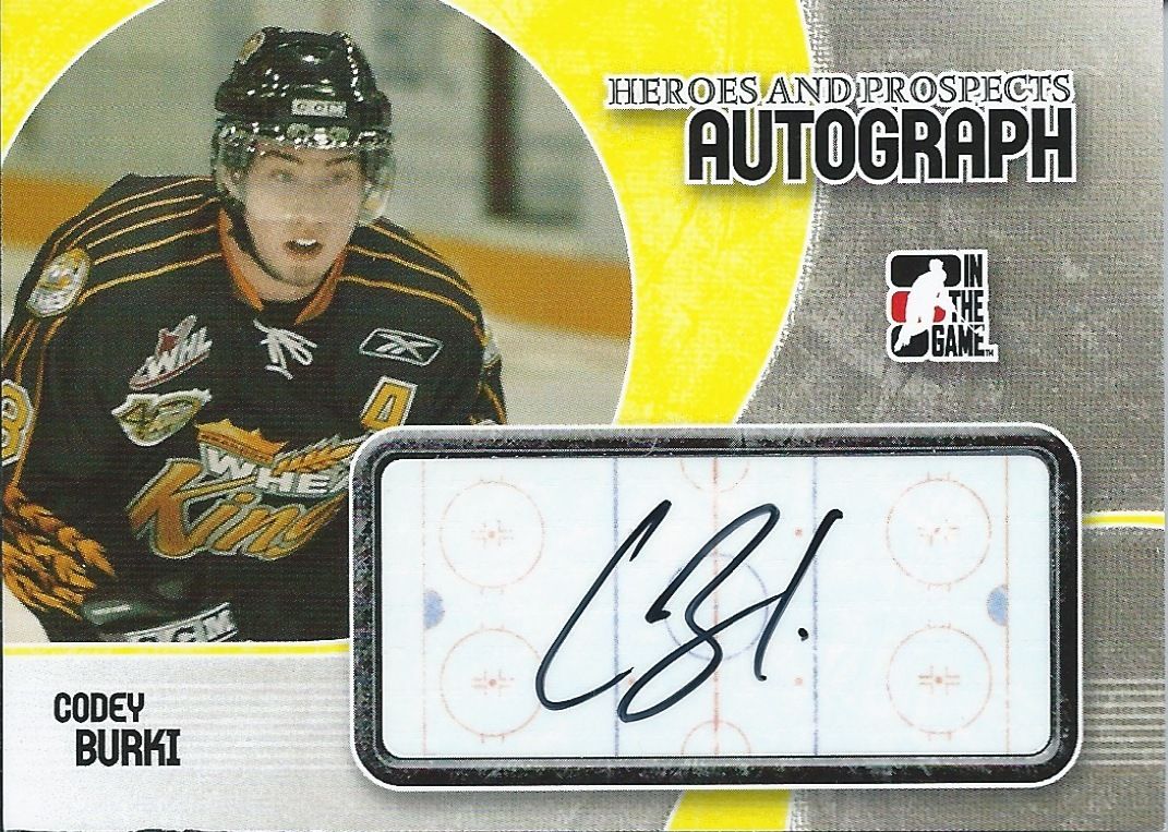 2007-08 ITG Heroes and Prospects CODEY BURKI Auto Autographs 00521 00533 Image 1