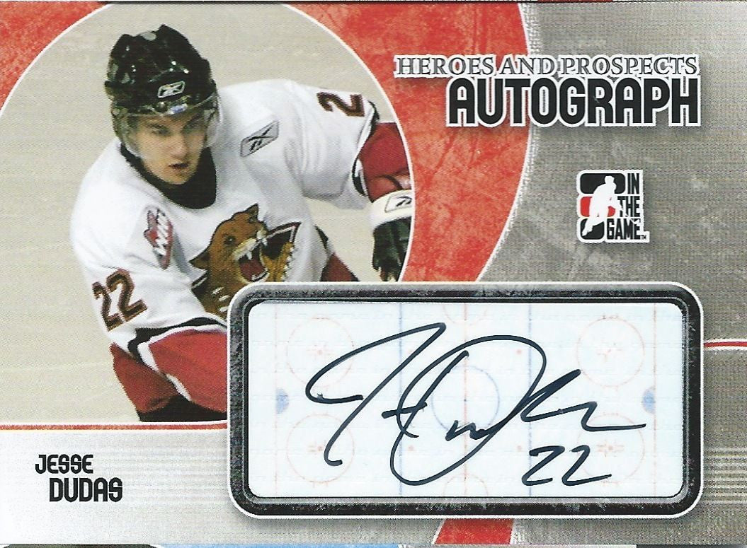2007-08 ITG Heroes and Prospects JESSE DUDAS Auto Autographs 00522