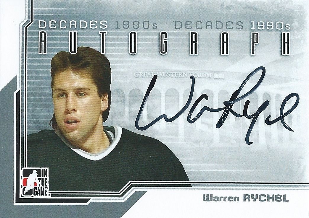2013-14 ITG Decades 1990's WARREN RYCHEL Autograph Auto In The Game 00466 Image 1