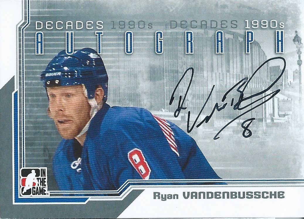 2013-14 ITG Decades 1990's RYAN VANDENBUSSCHE Autograph Auto 01355 Image 1