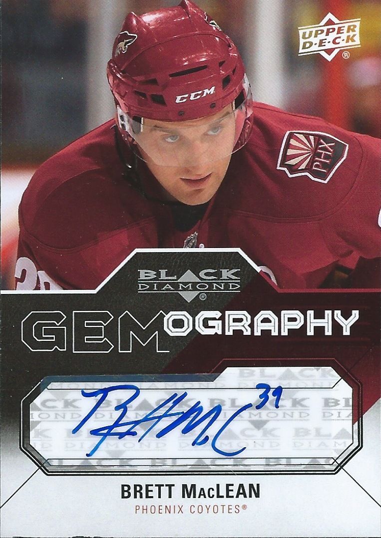 2011-12 Black Diamond Gemography BRETT MacLEAN Auto Autographs 00143 Image 1