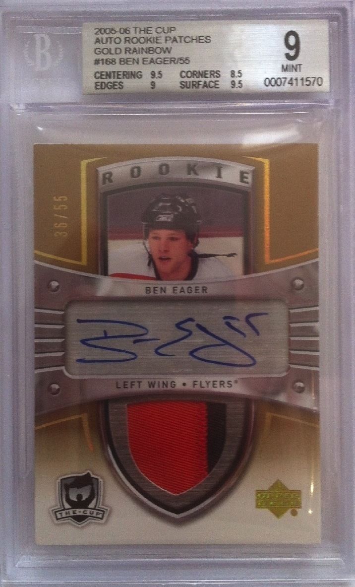 2005-06 The Cup Rainbow BEN EAGER BGS 9 With BGS 10 Auto Patch 36/55 RC Image 1