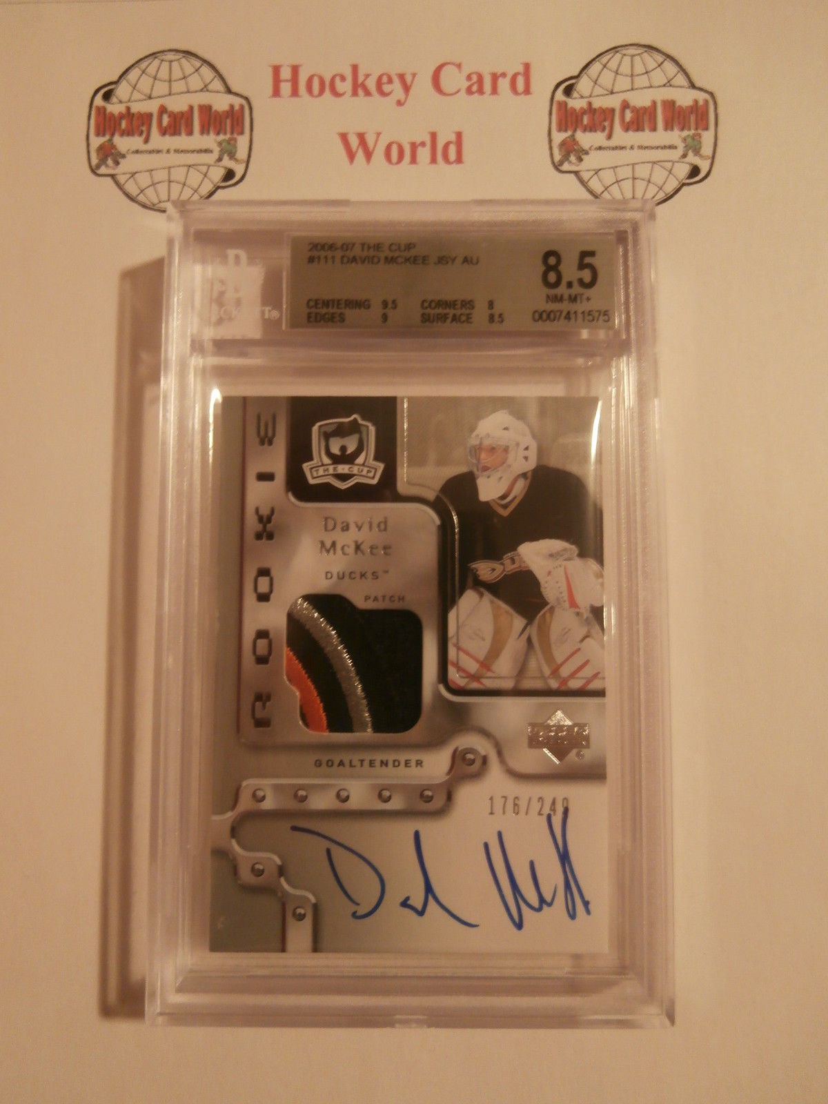 2006-07 The Cup DAVID McKEE BGS 8.5 With BGS 10 Auto Patch 176/249 Rookie Image 1