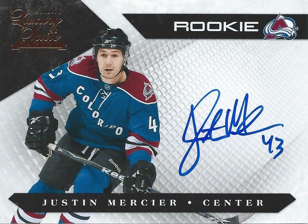 2010-11 Luxury Suite JUSTIN MERCIER 209/499 Auto/RC Rookie Panini Image 1