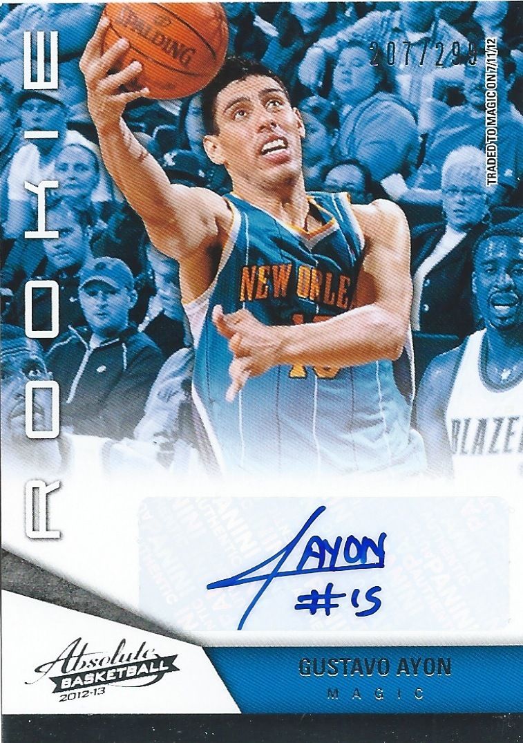 2012-13 Absolute GUSTAVO AYON 207/299 Auto Rookie RC Panini NBA 01194 Image 1