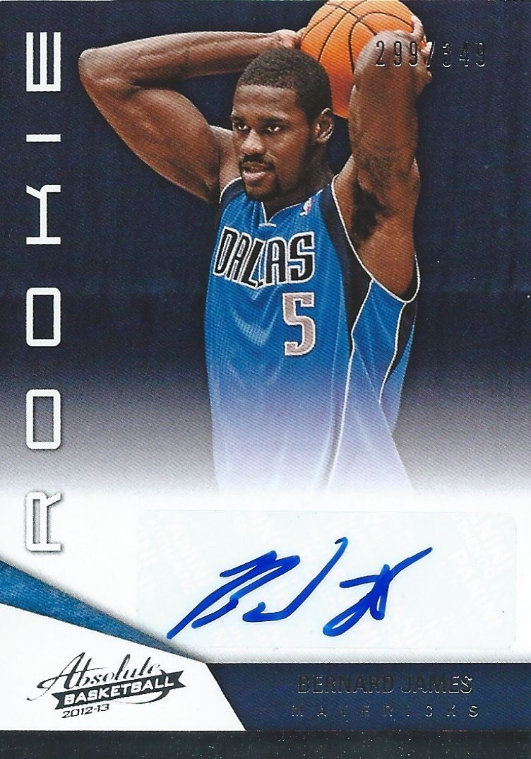 2012-13 Absolute BERNARD JAMES 299/349 Auto Rookie RC Panini NBA 01192 Image 1