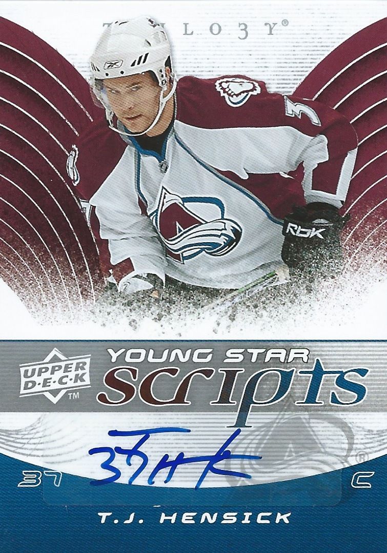 2008-09 Trilogy Young Stars Scripts T.J. HENSICK Auto Upper Deck 00183 Image 1