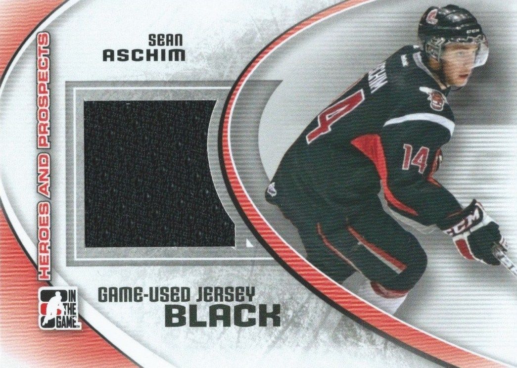 2011-12 ITG Heroes and Prospects Black SEAN ASCHIM /100* Jersey 02301 Image 1