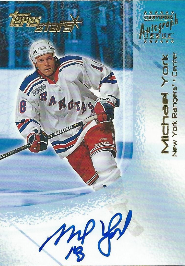 2000-01 Topps Stars Autographs MICHAEL YORK $15 Auto NY Rangers 00142