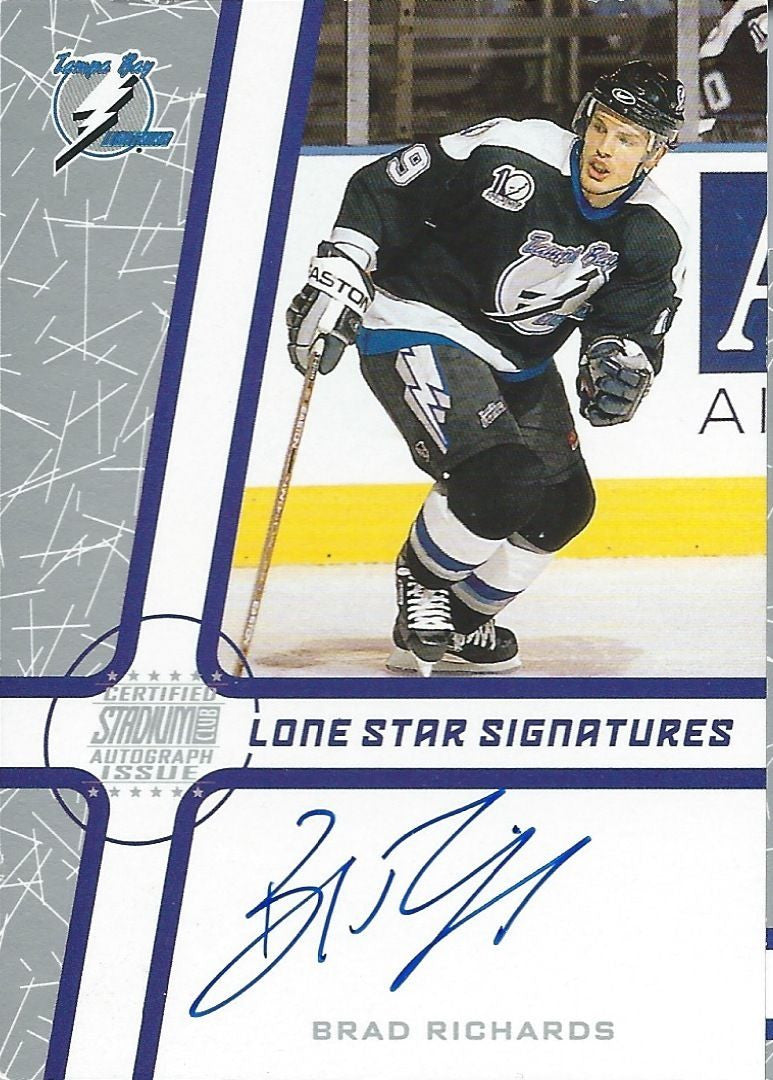 2002-03 Stadium Club Lone Star BRAD RICHARDS $20 Signatures Auto 00228