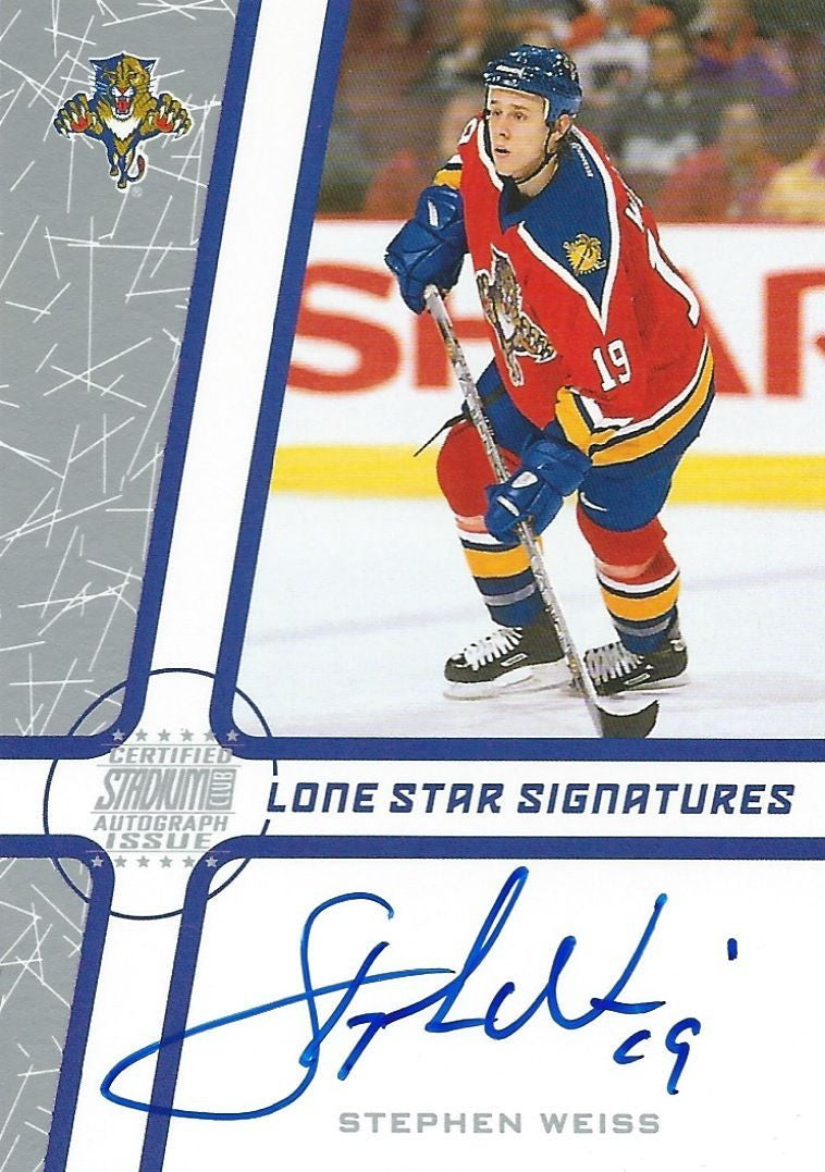 2002-03 Stadium Club Lone Star STEPHEN WEISS $20 Signatures Auto 00227