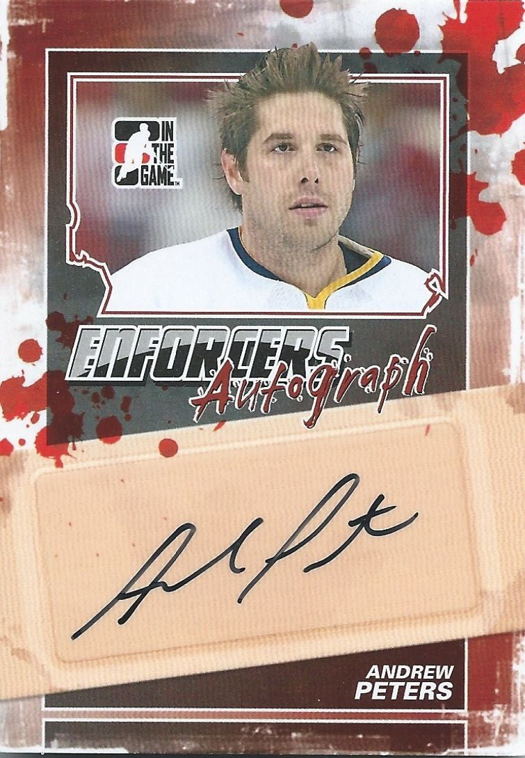 2011-12 ITG Enforcers Autographs ANDREW PETERS Auto In the Game 00401