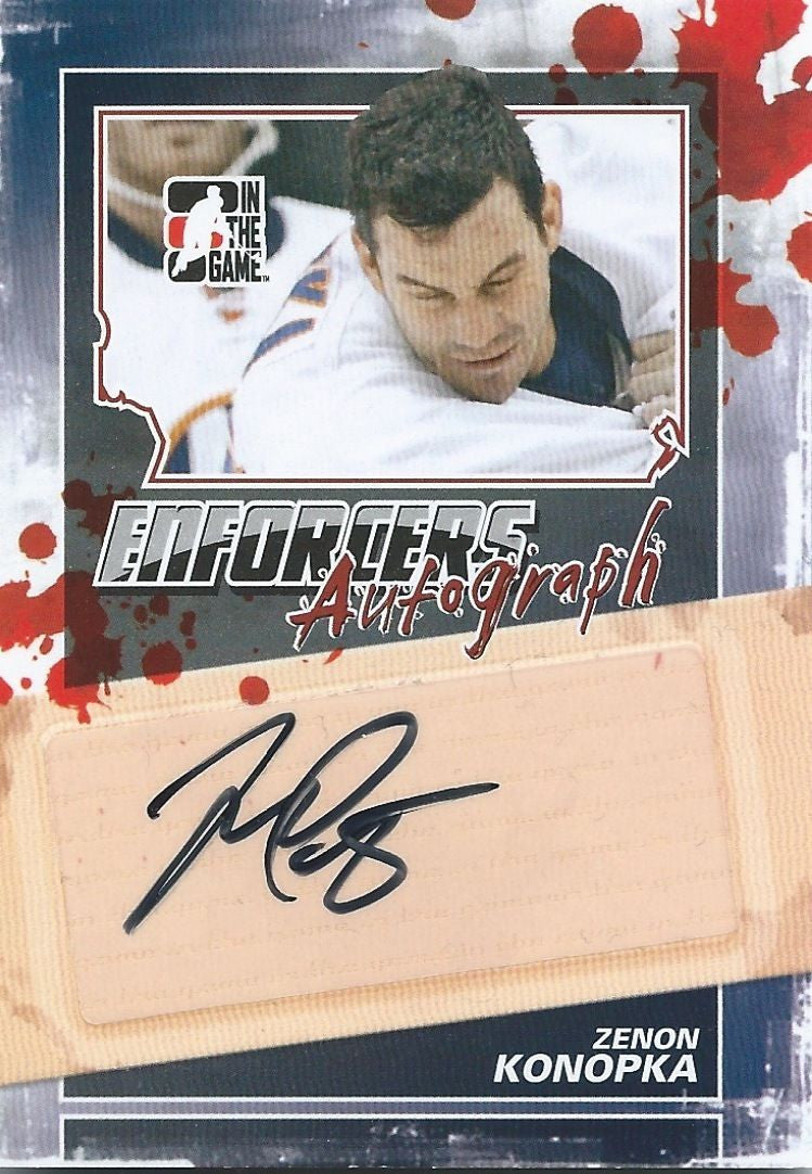 2011-12 ITG Enforcers Autographs ZENON KONOPKA Auto In the Game 00408