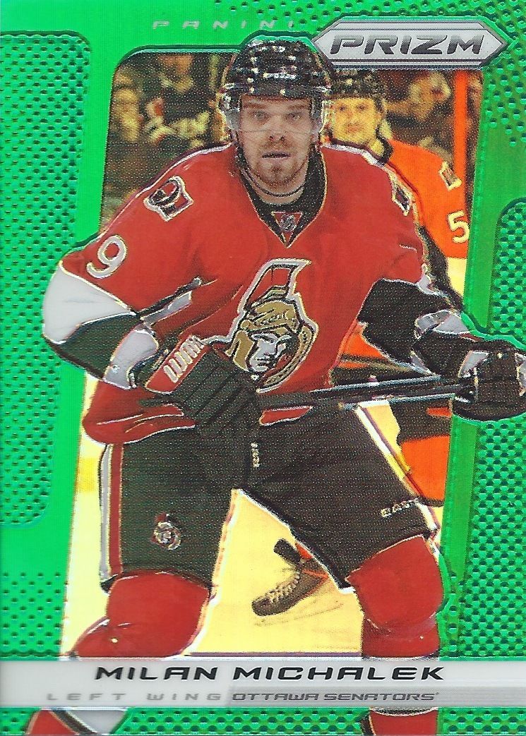 2013-14 Panini Prizm Green #74 MILAN MICHALEK NHL Senators 00591 Image 1