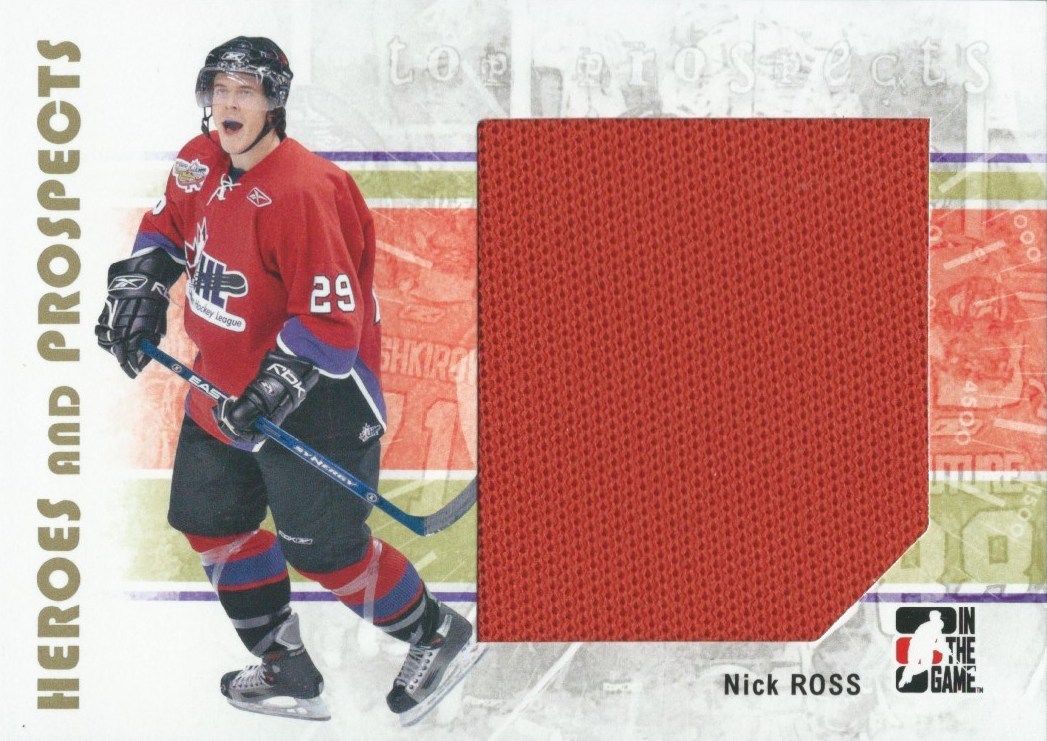 2007-08 ITG Heroes and Prospects Jerseys NICK ROSS Swatch TP 02268 Image 1
